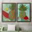 Ananas et melon d'eau I - ensemble de 2 reproductions d'art encadrées-319466735-319400296-319400340