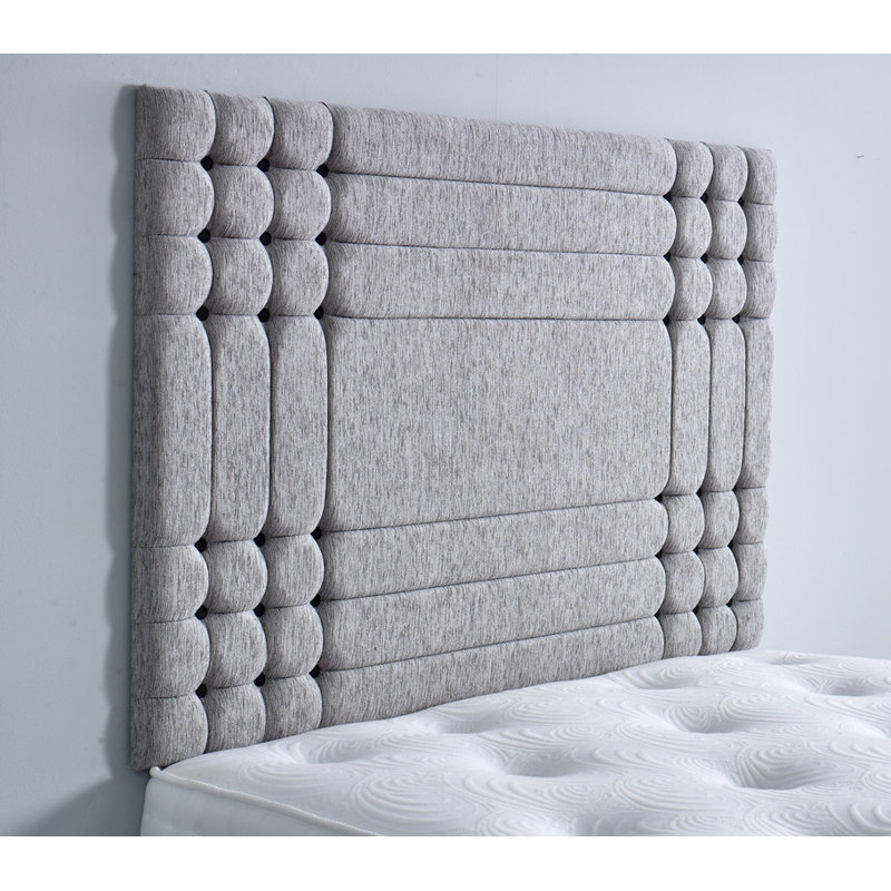 Upholstered Chenille Headboard, Small Double (4'), Light Grey