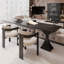 Bureau d'écriture rectangulaire en bois massif noir-118331763