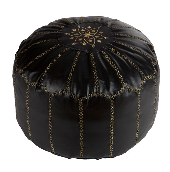 Faux Leather Bean Bag Chair, Black