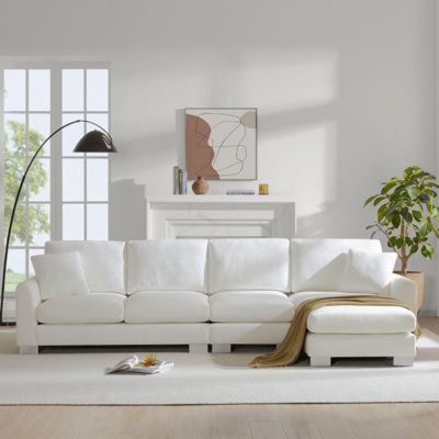 [VIDEO Provided] [New] 119*55"  Oversized Sectional Sofa,L-Shaped Luxury Couch Set With 2 Free Pillows,5-Seat Chenille Indoor Furniture With Chaise  ,Apartment,Office,2 Colours
