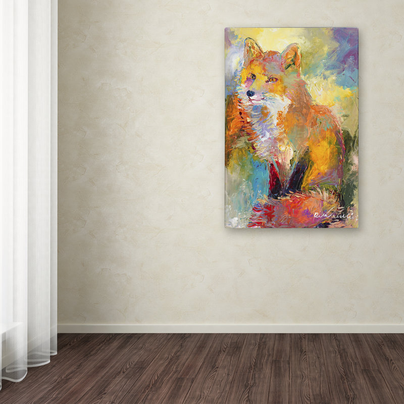 « fox », impression sur toile, H 19 po x l 12 po x P 2 po, Pas de tapis, Toile tendue