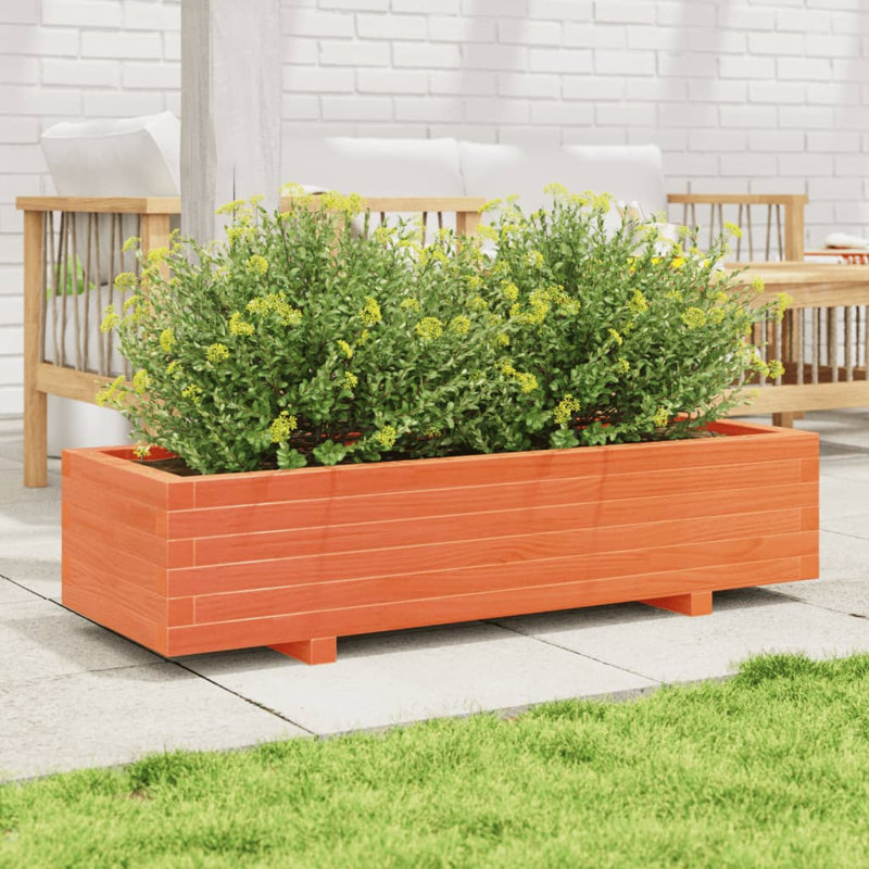 Wood Planter Box, Wax Brown, 26.5cm H x 110cm W x 40cm D