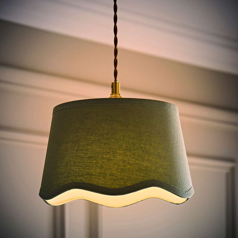 Alazar Linen Blend Empire Lamp Shade ( Slip-On ), Green, 15cm H x 25cm W x 25cm D