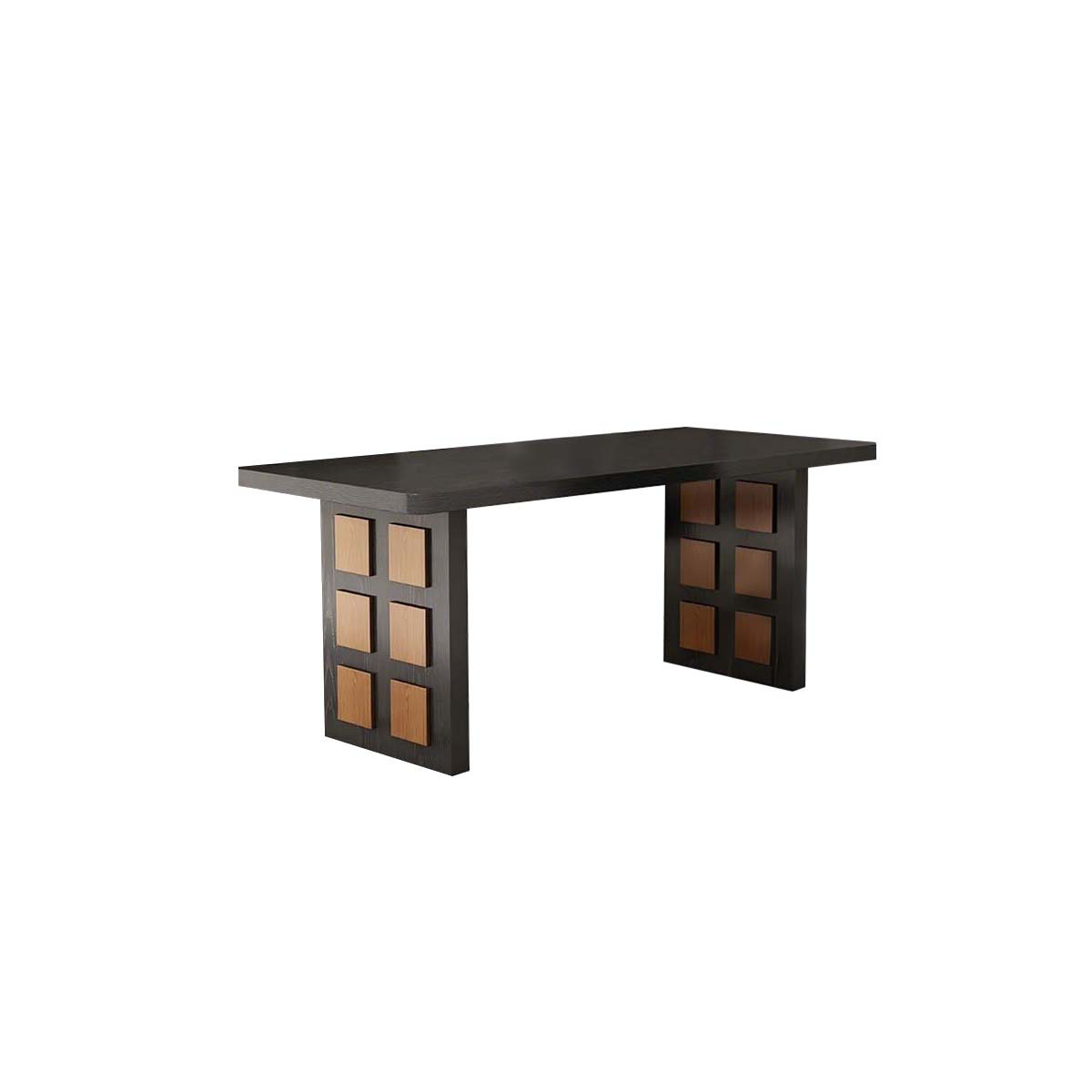 Hokku Designs Minimalist Retro Black Rectangular Solid Wood Dining ...