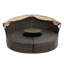 Lit à baldaquin avec cadre noir: lit de jour rond avec coussins confortables Lit rond: housses de coussin amovibles-1815376969