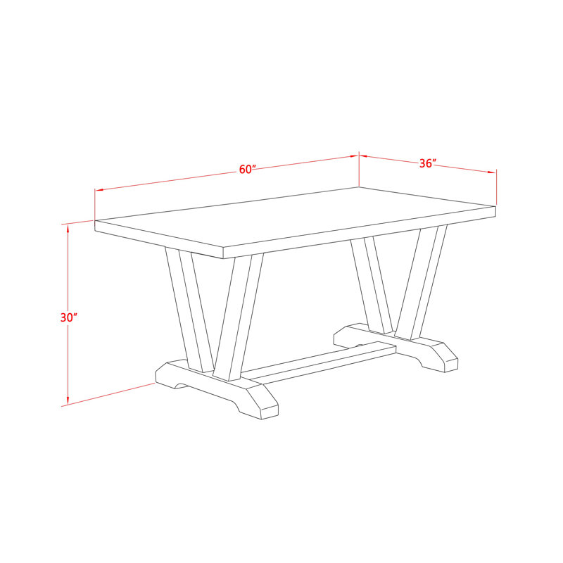 Ensemble de salle à manger 5 pièces 3DD237E75D6E447C915D28C5ABD2E45F - une table de salle à manger rectangulaire avec pieds en V et 4 chaises Parson en tissu de lin Gotham foncé