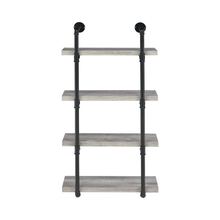 55 Metal and Wood 5 Tiered Wall Shelf White - Olivia & May