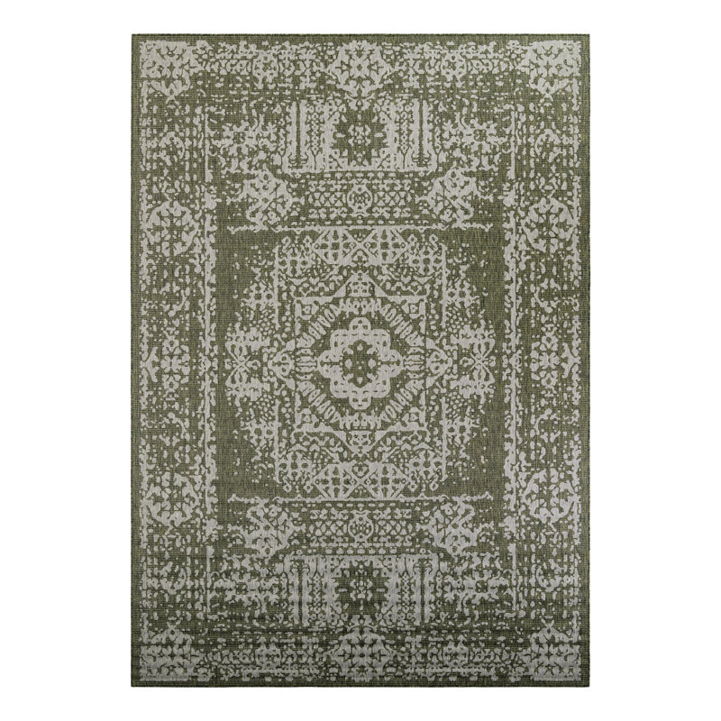 Cowie Green/Gray Rug, Rectangle 10' x 14'1"