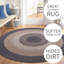 Tapis gris anthracite / brun / blanc tressé à la main Enika-455417821
