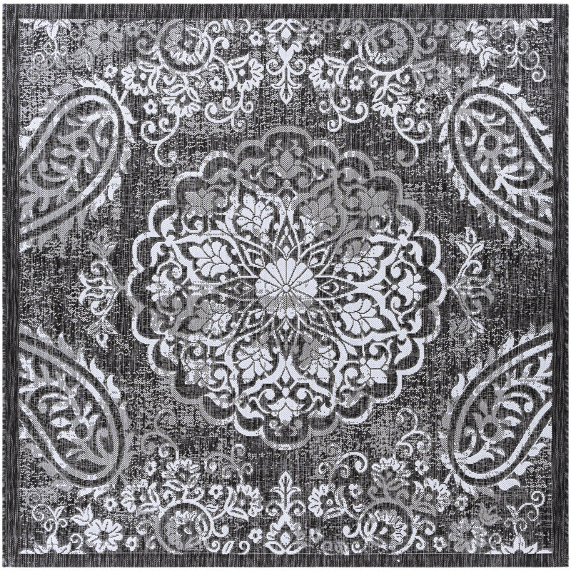 Oriental Indoor / Outdoor Rug, 6'7" Square