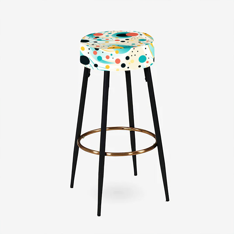 Ensemble de 2 tabourets de bar à pois vert et noir