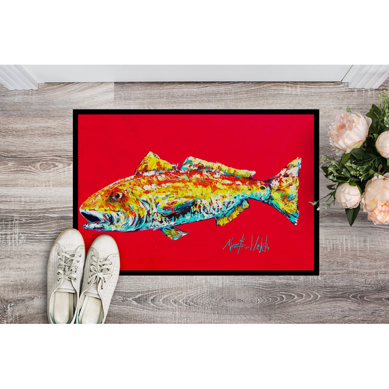Tapis de porte d’intérieur anti-dérapant fish alfonzo, Rectangle 2 pi x 3 pi