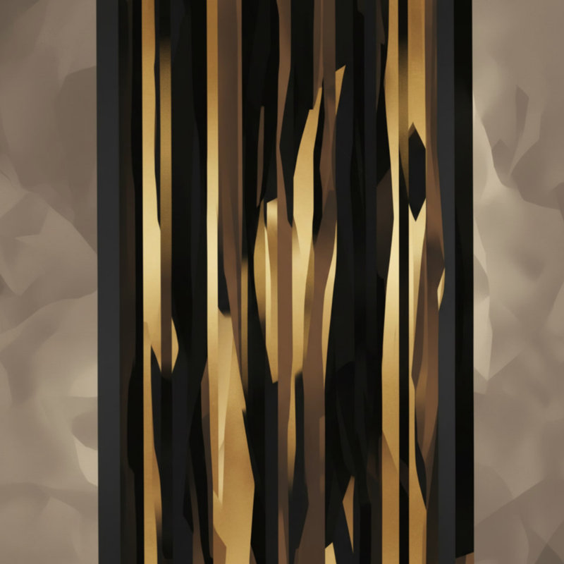 Couvertures à rayures verticales abstraites, L 60 po x H 80 po, Dark Gold Black
