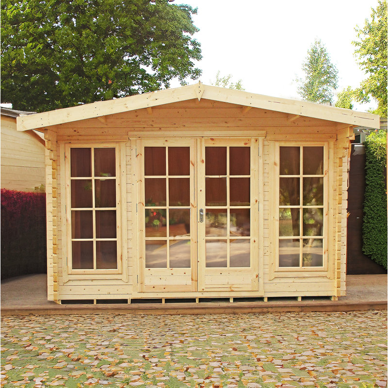 Etna 12 x 16 Ft. Tongue and Groove Log Cabin, No
