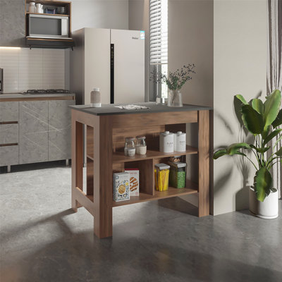 Îlot de cuisine à 3 tablettes Rockaway