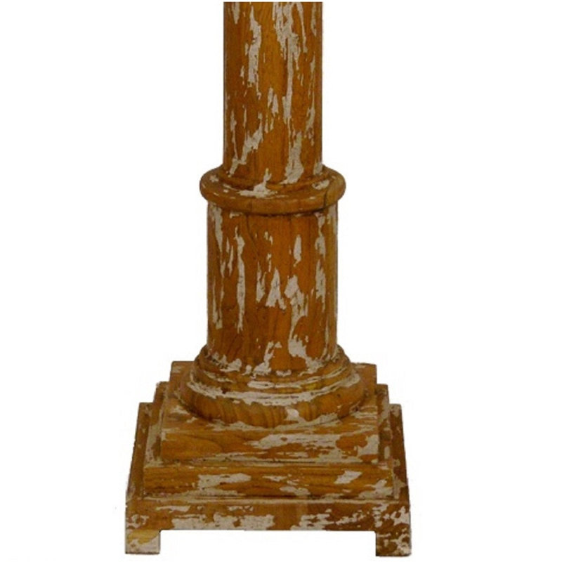 Maisie Floor Lamp, Heavily White/Light Oak Wood