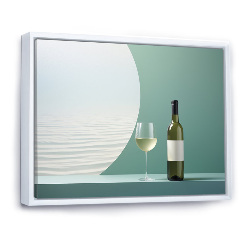 Chablis charme sur toile, Cadre flottant blanc, H 34 po x l 44 po x P 1,5 po