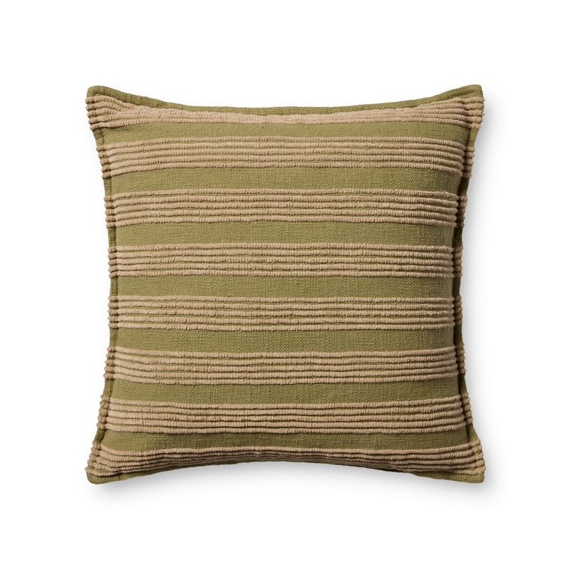 Coussin décoratif Amber Lewis x Loloi Aspyn, Carré 20 po, Polyester, Olive