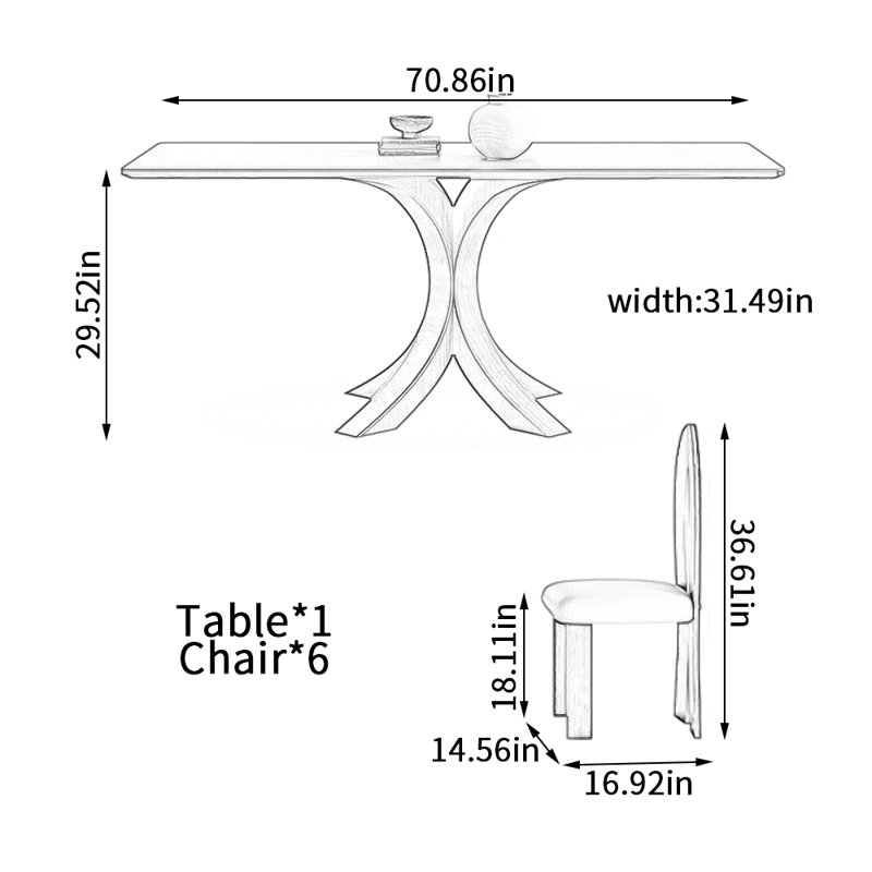 Lechner, H 29,52 po x L 70,86 po x l 31,49 po