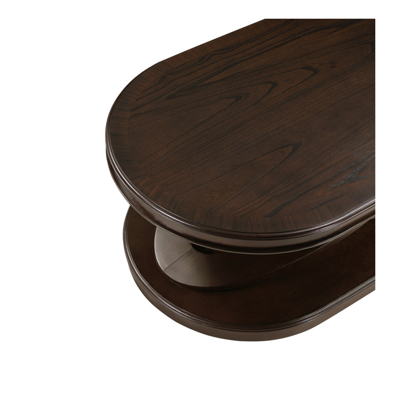 Ensemble de tables basses rétro 3 pièces, ensemble de table de salon en bois comprenant table basse ovale de 44 po, ensemble de 2 tables de bout rondes, espresso