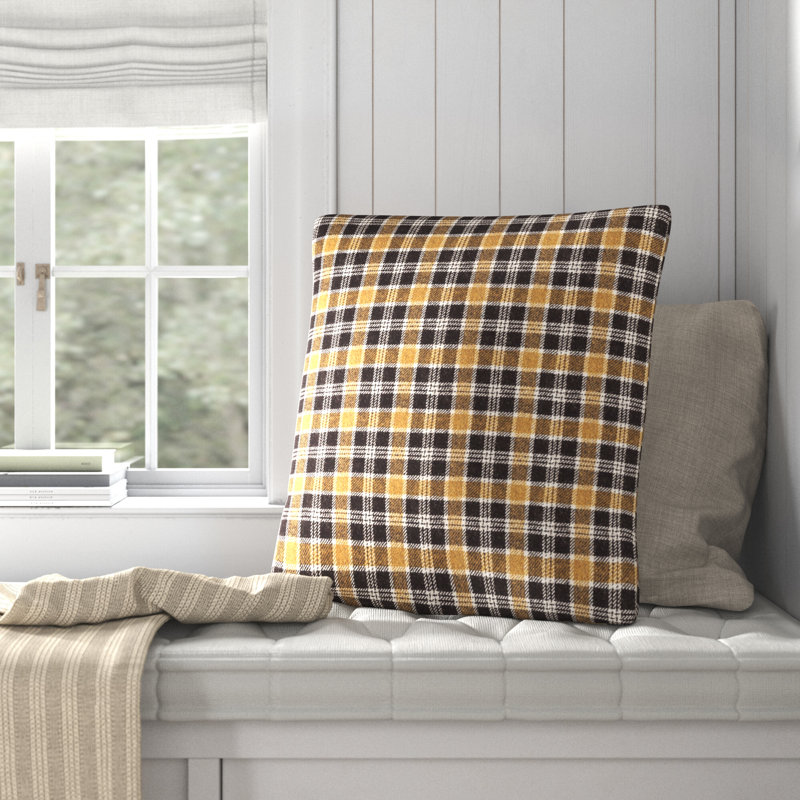 Waltman Plaid Reversible Throw Pillow, 18" x 18", No Fill
