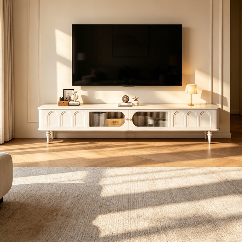 Meuble télé en bois rétro, 18.11"H x 78.74"L x 15.74"W