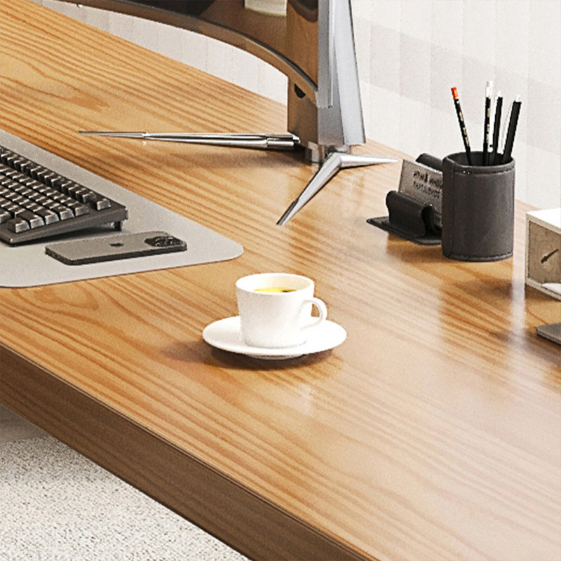 Brown Rectangular Solid Wood desk, 53.15" H x 94.49" W x 27.56" D