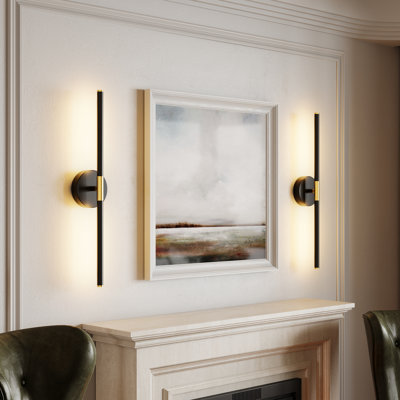 Battery Operated Wall Sconces with Remote Control, 24'' LED Flush Mounted Sconces