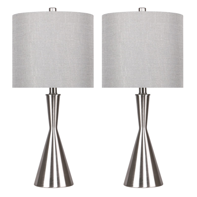 Ogilvie Metal Table Lamp, Brushed Nickel, Taupe