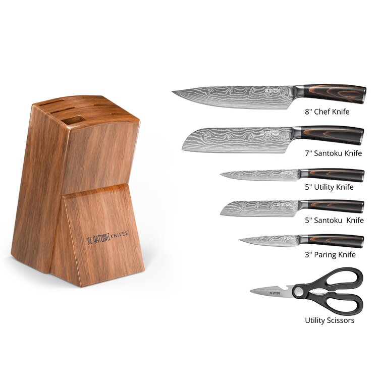 Yatoshi 13 Knife Block Set - Pro Kitchen Knife Set Ultra Sharp