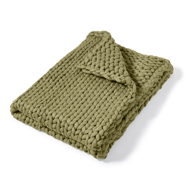 Donna Sharp Chunky Knit Sage Woven Throw, Sage