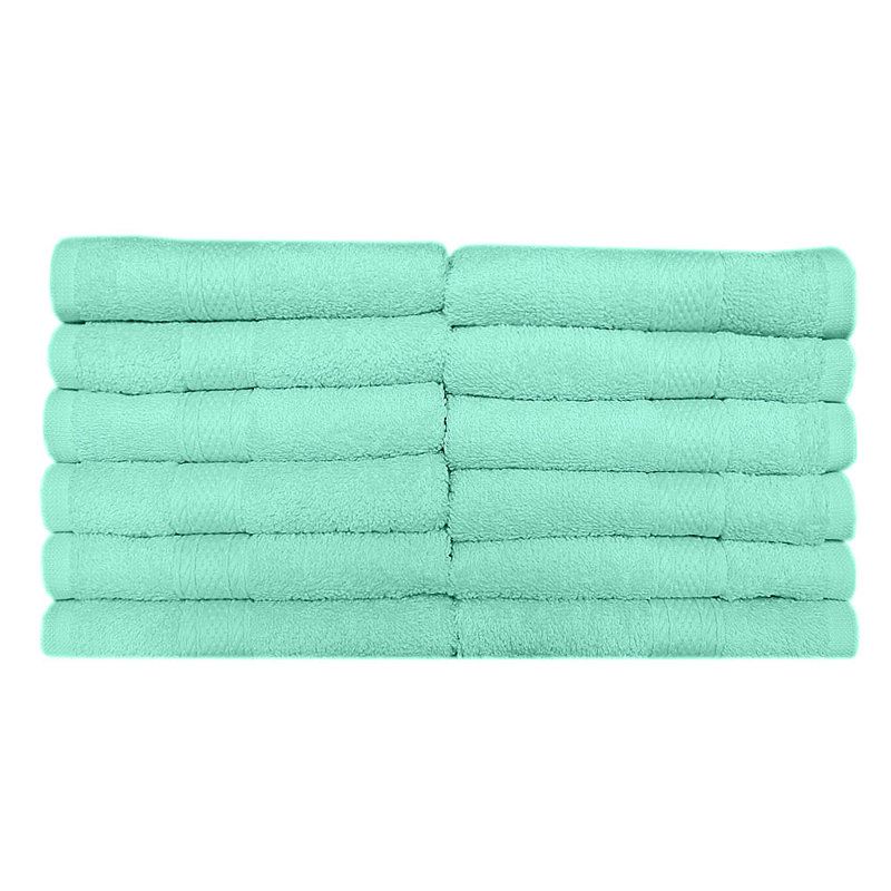 Cotton Midweight Hand Towel, Aqua