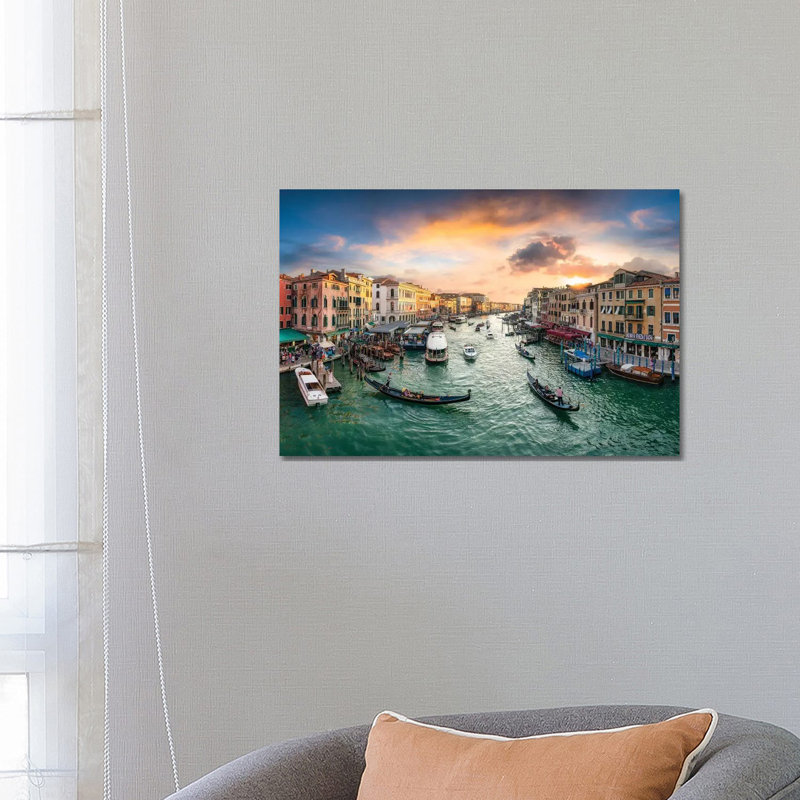 Grand Canal At Sunset by Jan Becke - Wrapped Canvas Gallery-Wrapped Canvas Giclée, 45.72cm H x 66.04cm W