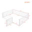 Structure de lit simple en bois avec clôture et porte, blanc-1542682077-1542682079