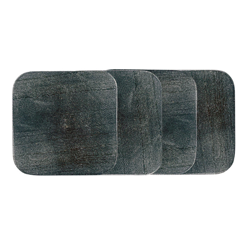 Ensemble de sous-verres en marbre noir Catalina