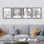 «Winter Country Farm Deer», ensemble de 4 impressions murales encadrées sur papier, 4 pièces-93012607-93012608