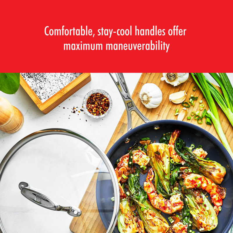 Zwilling Clad CFX 9.5-inch Stainless Steel Ceramic Nonstick Fry Pan with Lid
