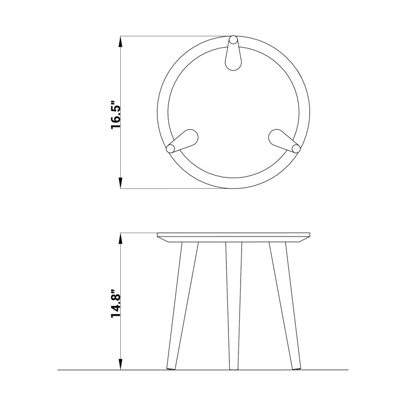 Lasonya Solid Wood 3 Legs Nesting Table Set