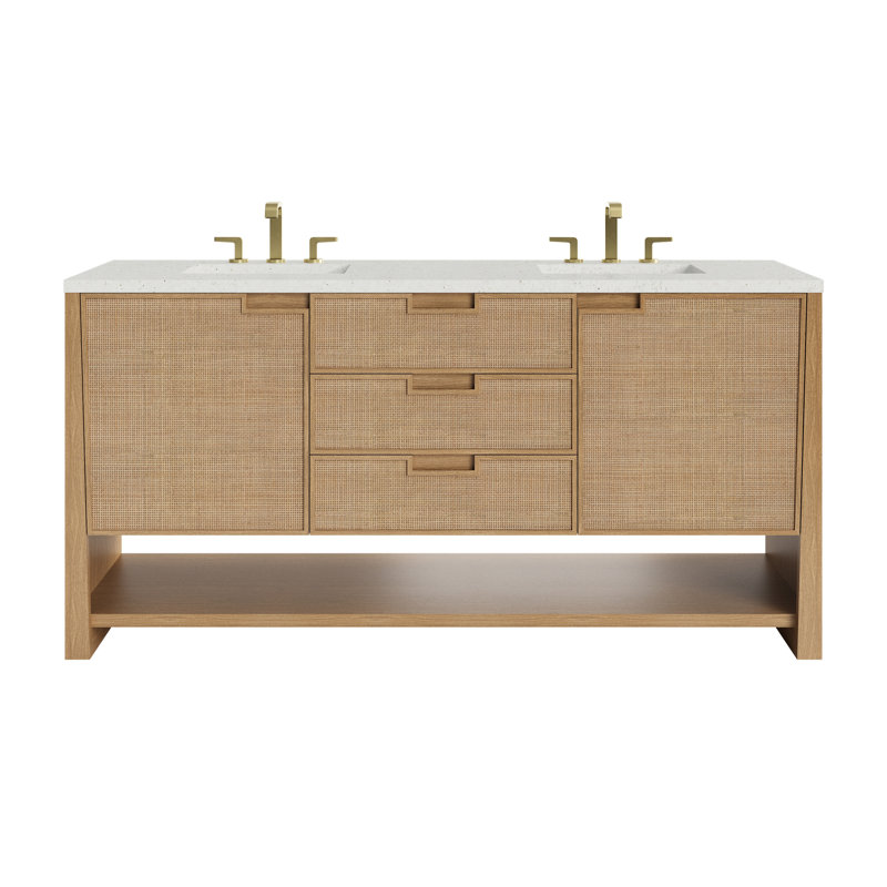 Solene 72'' W Double Vanity, Lime Delight Quartz, 8" Centers