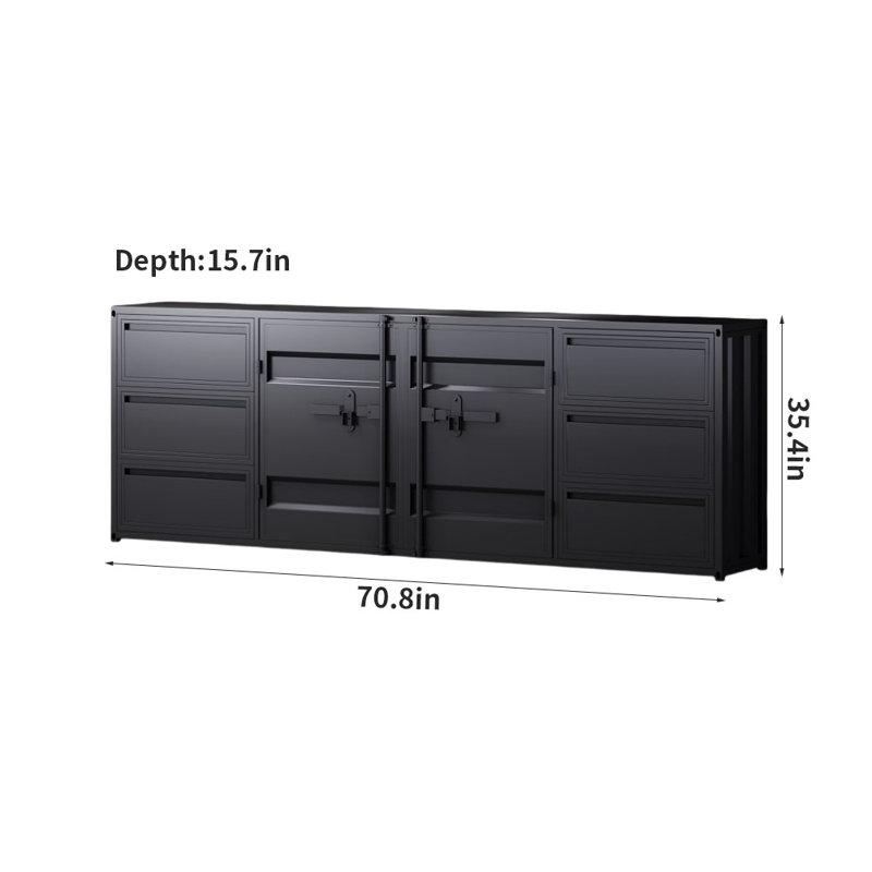 Sideboard, Black, 35.43" H x 70.86" W x 15.74" D
