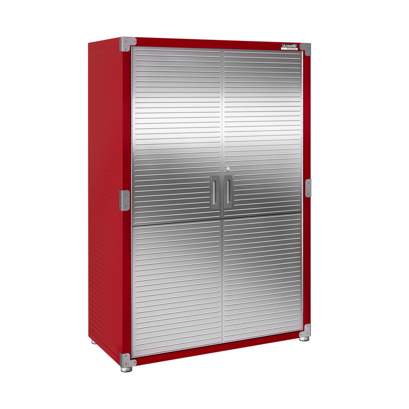 Seville Classics UltraHD Storage Cabinet, 48" W x 24" D x 72" H, Red