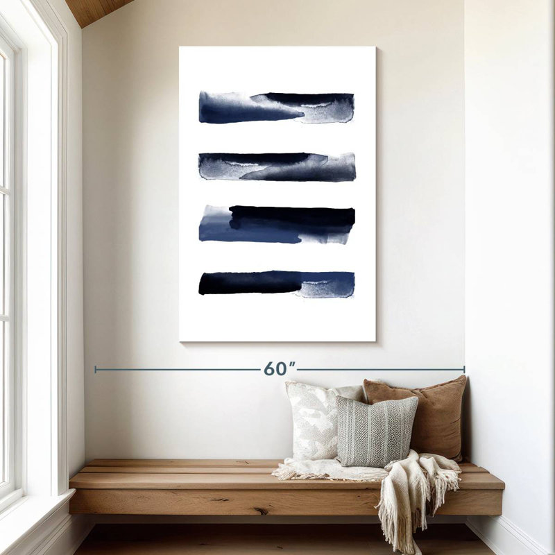 Coups d'aquarelle bleu marine Avery, H 48 po x l 32 po