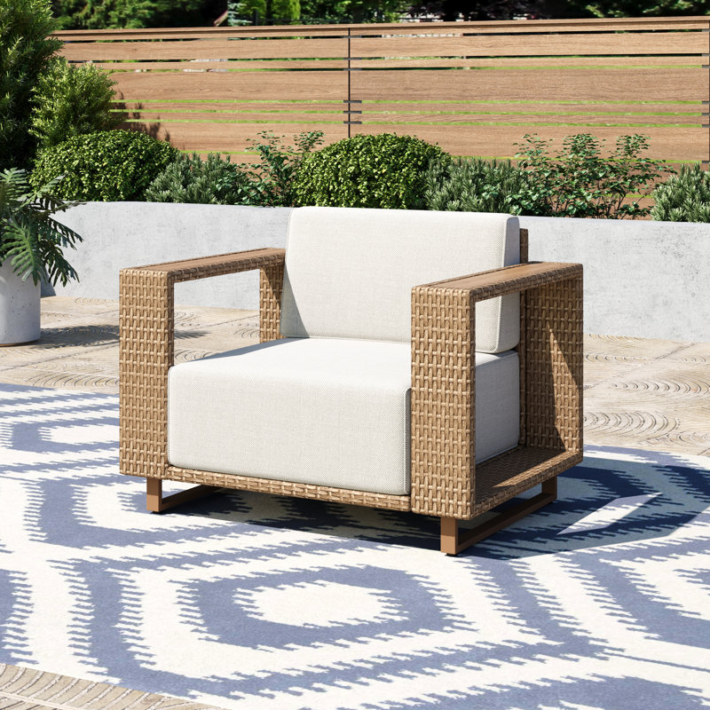 Rattan Double Armrest Single Chair