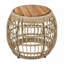 Acacia Wood Outdoor Side Table with Wicker Base