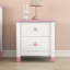 Table de chevet pour chambre à coucher avec 2 tiroirs - bois, blanc et rose-158747452