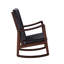 Chaise berçante en cuir synthétique et espresso Raina