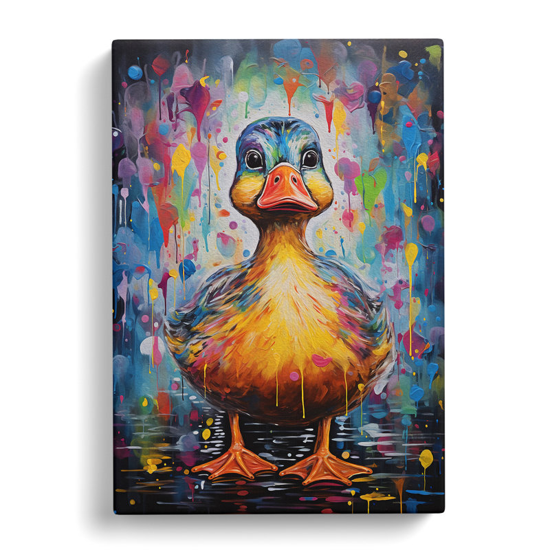 Duck Expressionism Art - Wrapped Canvas, 60cm H x 40cm W x 3cm D