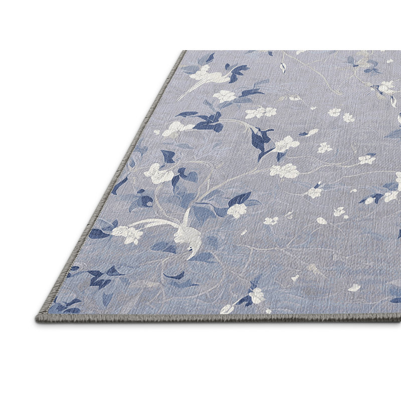 Machine Washable Gray Area Rug, Runner 2' x 4'