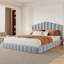 Tête de lit en velours revêtu de velours pour lit de tête de lit grand format, sans sommier, bleu clair (ancien SKU: BS324377AAC)